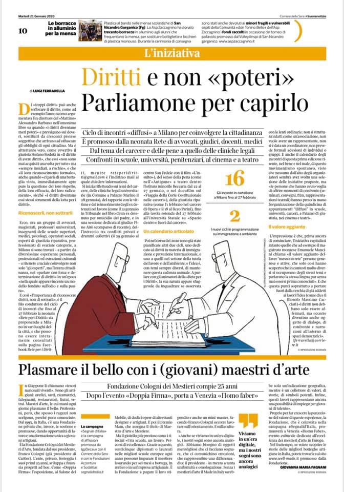 Corriere della Sera, 21 gennaio 2020